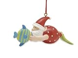 Santa Kissing Tropical Fish Holiday Christmas Ornament