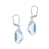 Sterling Silber Swarovski Kristall Aqua Felsen Ohrringe