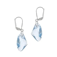 Sterling Silber Swarovski Kristall Aqua Felsen Ohrringe