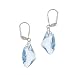 Sterling Silber Swarovski Kristall Aqua Felsen Ohrringe