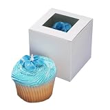 Darice 1404-281, Cupcake Box with Window, 12-Pieces per package, 3-1/2-Inch-by-3-1/2-Inch-by-3-1/2-Inch