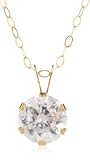 9ct Yellow Gold Amp354046 Ladies Cubic Zirconia Pendant 18 Chain