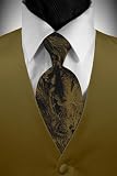 Tuxedo Vest - Solid Satin New Gold with Coordinating Tapestry Tie