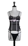 Sensual Mystique Womens Lace Bustier with Removable Garter Straps