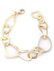 I. Reiss 14K Gold Free-Form Open Link Bracelet, Enhanced with Diamonds.