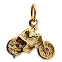 9ct Yellow Gold Motorbike and rider solid charm