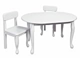 Queen Anne Oval Table and 2 Chairs - White