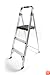 Rubbermaid RM-AUL3 3-Step Ultra-Light Aluminum Stool with Plastic Top Step, 225-Pound Capacity, Silver Finish