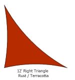 12 Right Triangle Rust Color Premium Quality Heavy Duty Sun Shade Sail Made in USA
