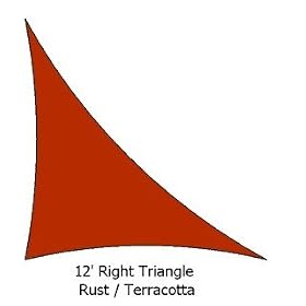12' Right Triangle Rust Color Premium Quality Heavy Duty Sun Shade Sail Made in USA
