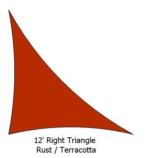 12' Right Triangle Rust Color Premium Quality Heavy Duty Sun Shade Sail Made in USA