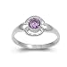 Sterling Silver Baby Ring with Round Amethyst CZ - 2mm Band Width - 8mm Face Height - Sizes: 1-5