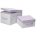 Wenko 4610008100 Aufbewahrungsbox Lavendel M - mit Duft zur Mottenabwehr, atmungsaktives Vlies, 30 x 16 x 30 cm, wei�-lavendel