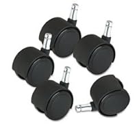 Master Caster Duet Hard Wheel Tread Casters, Black, Five per Set