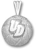 Dayton Flyers Solid Sterling Silver ''UD'' Basketball Pendant