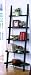 Unique 72" High LEANING LADDER STYLE MAGAZINE / BOOK SHELF on Black Finish