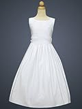 Beaded Satin Tea Length Dress with Organza Sash
