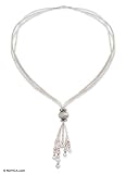 Pearl long necklace, 'River Flower' 0.4