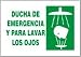 DUCHA DE EMERGENCIA Y PARA LAVAR LOS OJOS (W/GRAPHIC) 7 x 10 Adhesive Vinyl Sign