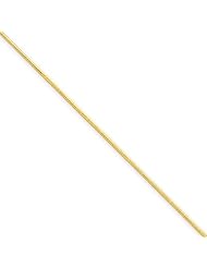14k Yellow Gold 10in .80mm Octagonal Snake Anklet Chain. Metal Wt- 1.54g