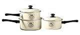Premier Housewares 3-Piece 16/18/ 20 cm Vintage Home Enamel Pan Set
