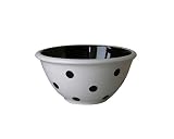 Terramoto Ceramic Polka Dots 9-Inch Medium Mixing Bowl, Black on White