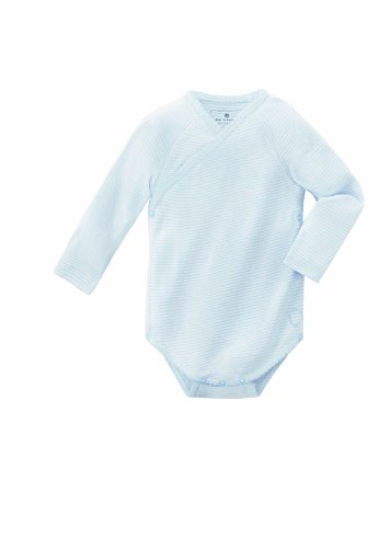 bellybutton Baby - Jungen Babybekleidung Unterw�sche Jumper - gestreift 10374-00-40440 langarm Wickelbody - white soft blue-striped