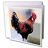 Farm Animals - Rooster - Greeting Cards-6 Greeting Cards with envelopes