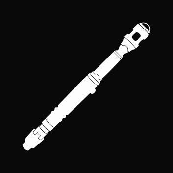 10th Doctor Sonic Screwdriver David Tennant Doctor Who Vinyl Die Cut Decal Sticker 7.35" White