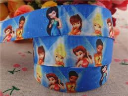 10 Yards 7/8 Inch Tinkerbell Friends Fairies Princess Cartoon Printed Grosgrain Ribbon DIY Decoration Gift Ribbon #409185