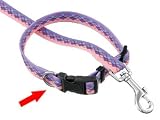 (HI - CRAFT) Argyle Designer Pink Adjustable Collar 14 - 18 x 3/4