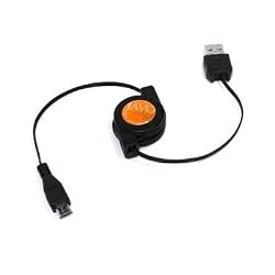 JAVOedge Micro-USB Retractable JAVOSync and Charge Cable for the Barnes & Noble Nook (Black)