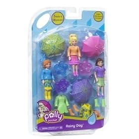 Polly Pocket Rainy Day Doll Set with Polly, Lila, Lea Mattel by Ethnic Dolls