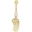 Solid 14k Yellow Gold Flip Flop Belly Ring