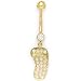 Solid 14k Yellow Gold Flip Flop Belly Ring