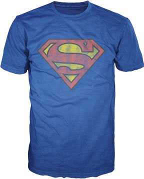  DCO Junk Food Superman Distressed Logo Royal Blue Men's T-shirt Tee