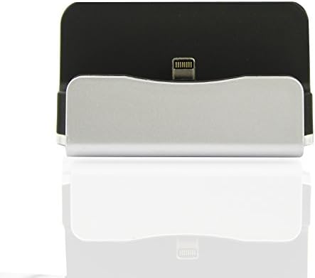 SouthMaker Sync Dock Station Power iPhone Charger Built-in Lightning Connector, Sync Dock for iPhone ,5, 5s, 5c, 6, 6s Seat Charger 4foot USB Cable (Silver)