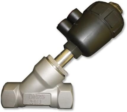 Angle-seat Valve S.S. 316L, 1" NPT with Pneumatic Actuator Normally closed
