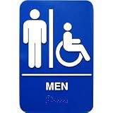 Braille Men Handicap Accessible Restroom Sign