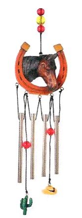 HORSE western cowboy WIND CHIME outdoor home decor