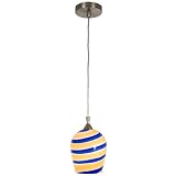 Checkolite Island Swirl Art Glass Goblet Pendant