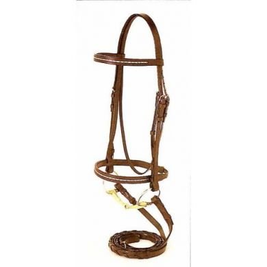 Silver Fox GOLD BEAD Show Snaffle Bridle