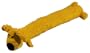 Loofa Dog Latex Textured 12-Inch Plush Filled Dog Toy that Squeaks, Colors Vary