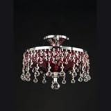 Dale Tiffany GH80378 Red Marble Flush Mount Light, Polished Chrome Finish
