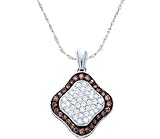 Brown Chocolate Diamond Fashion Pendant 10k White Gold (1.00 Carat)