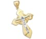 Heavy 14k Yellow and White Gold Cross Crucifix Pendant