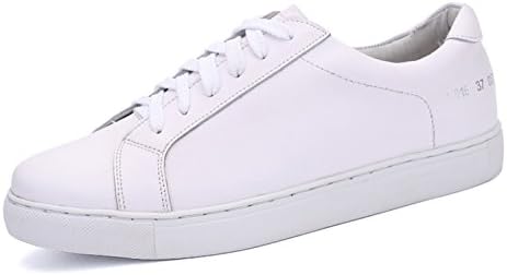 Luoine Women's Fashion Leather Sneaker White 6 B(M) US