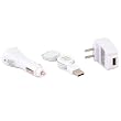USB Travel Kit with Car Charger, Travel Adapter & Cable for Apple iPod