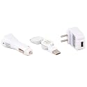 USB Travel Kit with Car Charger, Travel Adapter & Cable for Apple iPod