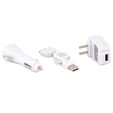 USB Travel Kit with Car Charger, Travel Adapter & Cable for Apple iPod